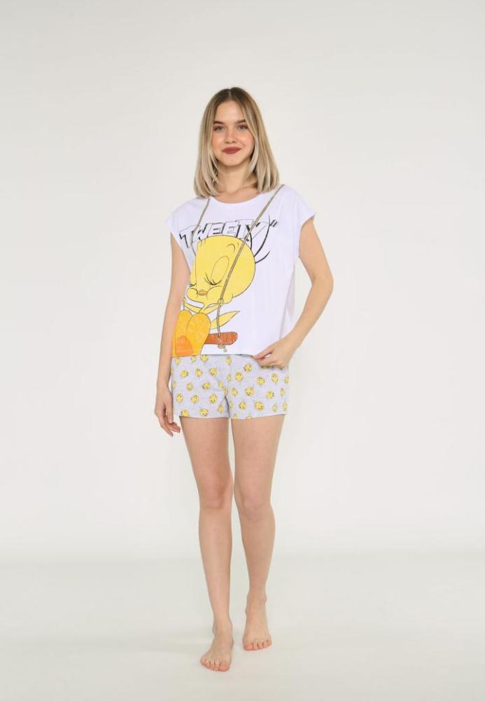 Pijama damă Looney Tunes cu imprimeu Tweety ,Engros